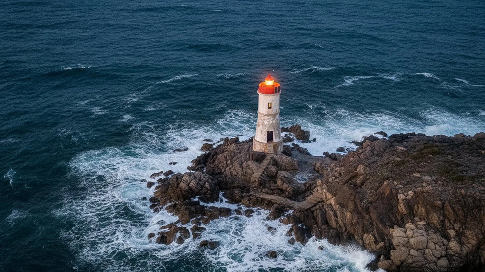 Il faro di Capo Ferrato sul promontorio roccioso a picco sul mare